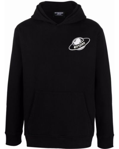 Pamučna hoodie s kapuljačom s printom Enterprise Japan crna