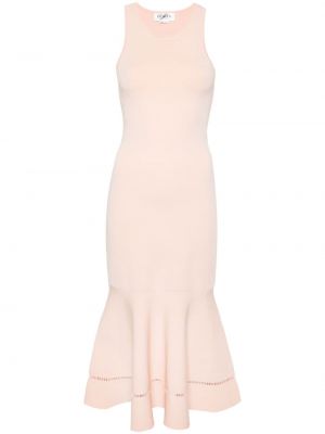 Sukienka midi bez rękawów Victoria Beckham różowa
