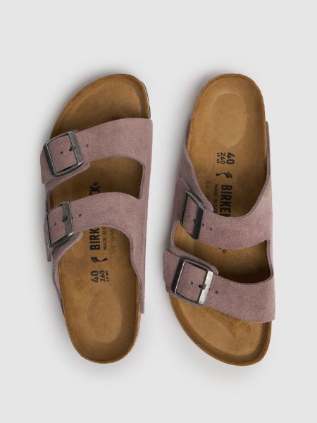 Süet askılı sandalet Birkenstock mor