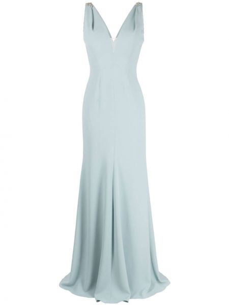 Вечерна рокля с кристали Jenny Packham синьо