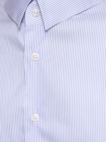 Bombažna srajca s črtami Giorgio Armani bela