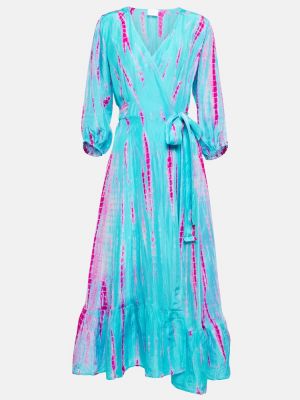 Μεταξωτή μίντι φόρεμα με σχέδιο Anna Kosturova