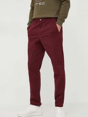 Jednobarevné kalhoty Polo Ralph Lauren vínové