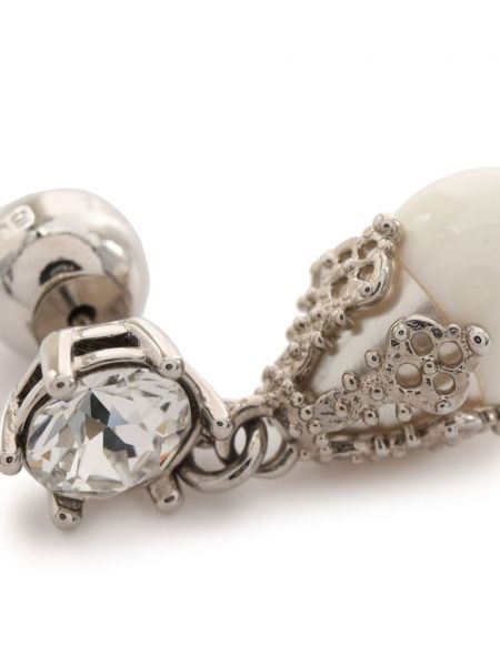 Náušnice s perlami Burberry Pre-owned stříbrné