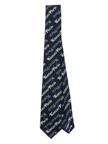 Krawat bawełniany Kenzo niebieski