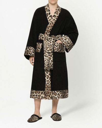 Bademantel mit print mit leopardenmuster Dolce & Gabbana