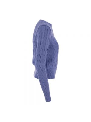 Cárdigan con bordado de algodón de punto Ralph Lauren azul