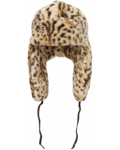 Leopardí čepice s kožíškem s potiskem Kangol