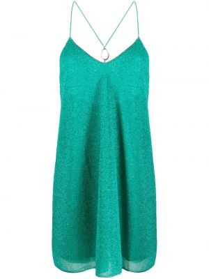 Коктейлна рокля с v-образно деколте Oséree зелено