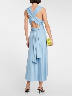Sukienka długa z dżerseju Polo Ralph Lauren niebieska