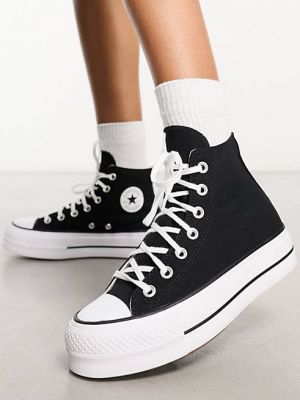 Высокие кроссовки на платформе со звездочками Converse Chuck Taylor All Star черные