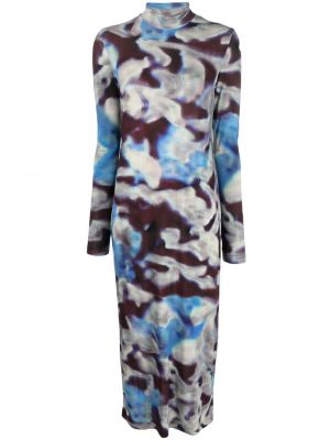 Sukienka midi z dżerseju w abstrakcyjne wzory Christian Wijnants