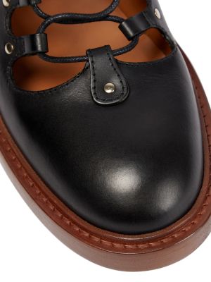 Pantofi brogue cu șireturi din piele din dantelă Chloã© negru