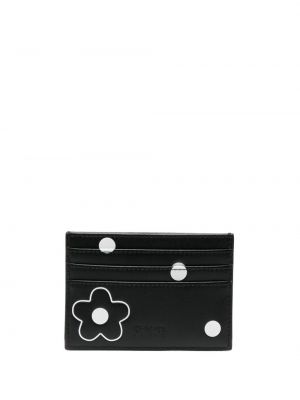 Květinová kožená peněženka s potiskem Kenzo černá