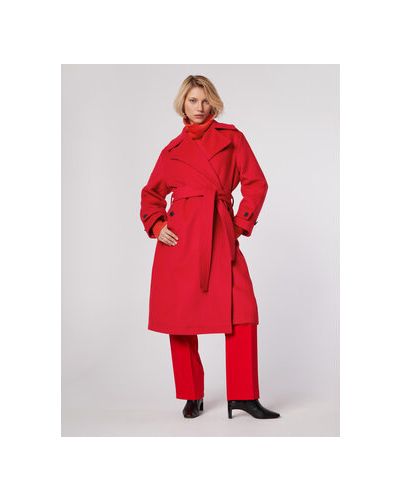 Palton cu croială lejeră Simple roșu