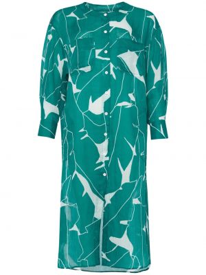 Robe chemise à imprimé à motifs abstraits et imprimé rayures tigre Eres vert