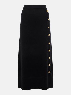 Kašmírová midi sukňa Altuzarra čierna