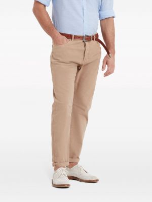 Bavlněné kalhoty Brunello Cucinelli béžové