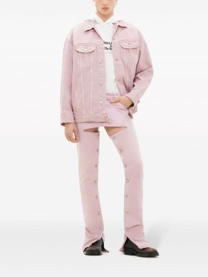 Veste en jean en coton Courrèges rose
