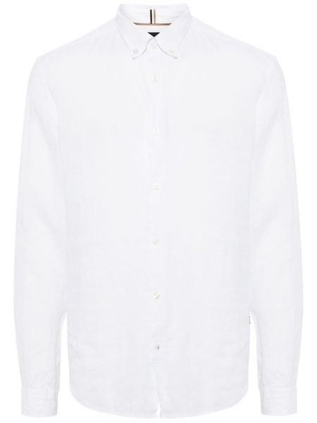Памучна риза Boss бяло