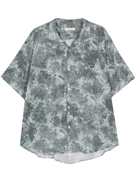Φλοράλ πουκάμισο με σχέδιο Ih Nom Uh Nit μπλε