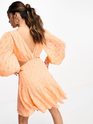 Платье мини на пуговицах Asos оранжевое