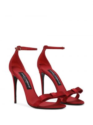 Saténové sandály s mašlí Dolce & Gabbana