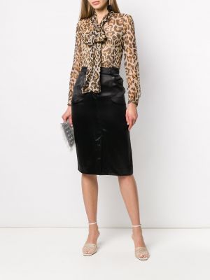 Jedwabna spódnica ołówkowa z kieszeniami Christian Dior czarna