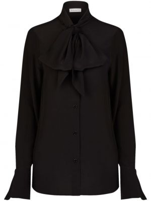 Hodvábna košeľa s mašľou Nina Ricci čierna