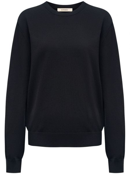 Пуловер с кръгло деколте 12 Storeez черно