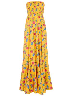 Květinové bavlněné midi šaty Caroline Constas - oranžová