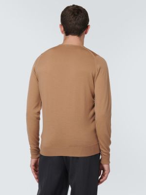Sweter wełniany John Smedley brązowy