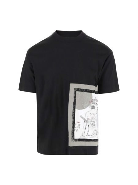Koszulka z nadrukiem z krótkim rękawem Emporio Armani czarna