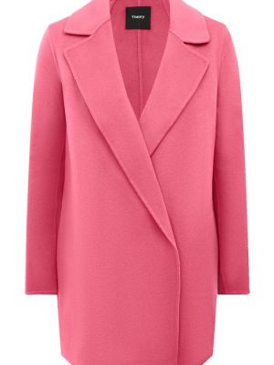 Кашемировое шерстяное пальто Theory Розовое