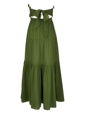 Sukienka długa bawełniana Veronica Beard zielona