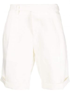 Plisirane lanene bermuda kratke hlače Briglia 1949 bela