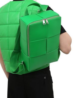 Кожаный рюкзак Bottega Veneta зеленый