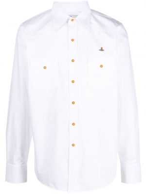 Bombažna srajca s potiskom Vivienne Westwood bela