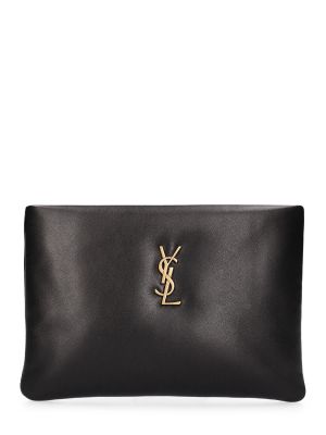 Usnjena pisemska torbica Saint Laurent črna