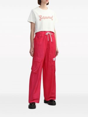 Bavlněné cargo kalhoty Izzue růžové