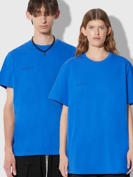 Koszulka bawełniana z nadrukiem Pangaia niebieska