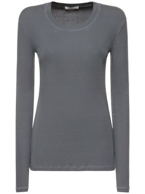 Camiseta de algodón Lemaire gris