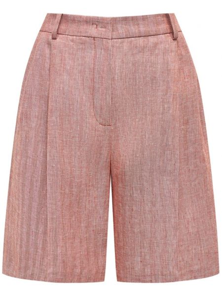 Leinen shorts mit plisseefalten 12 Storeez pink