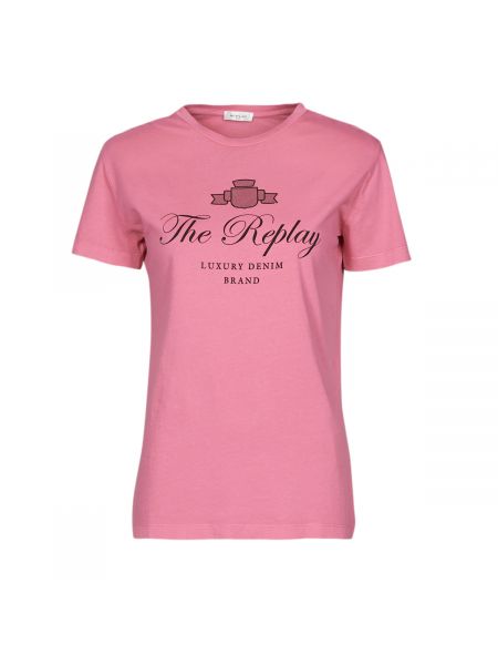 Koszulka z krótkim rękawem Replay różowa