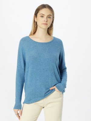 Меланжов пуловер Soyaconcept синьо