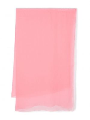 Průsvitný hedvábný šál Ermanno Scervino růžový