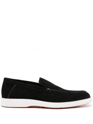 Pantofi loafer din piele de căprioară Santoni negru