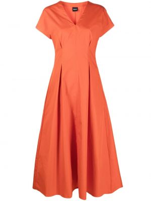 Vestito lungo a maniche corte pieghettato Aspesi arancione