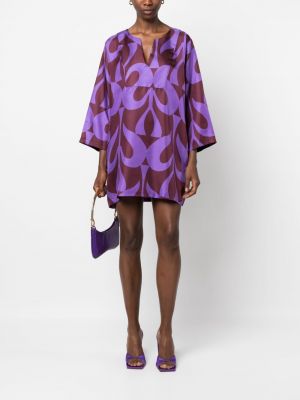 Robe en soie à imprimé à motifs abstraits P.a.r.o.s.h. violet