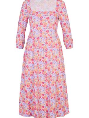 Платье из джерси с квадратным вырезом из джерси с карманами Bpc Bonprix Collection розовый